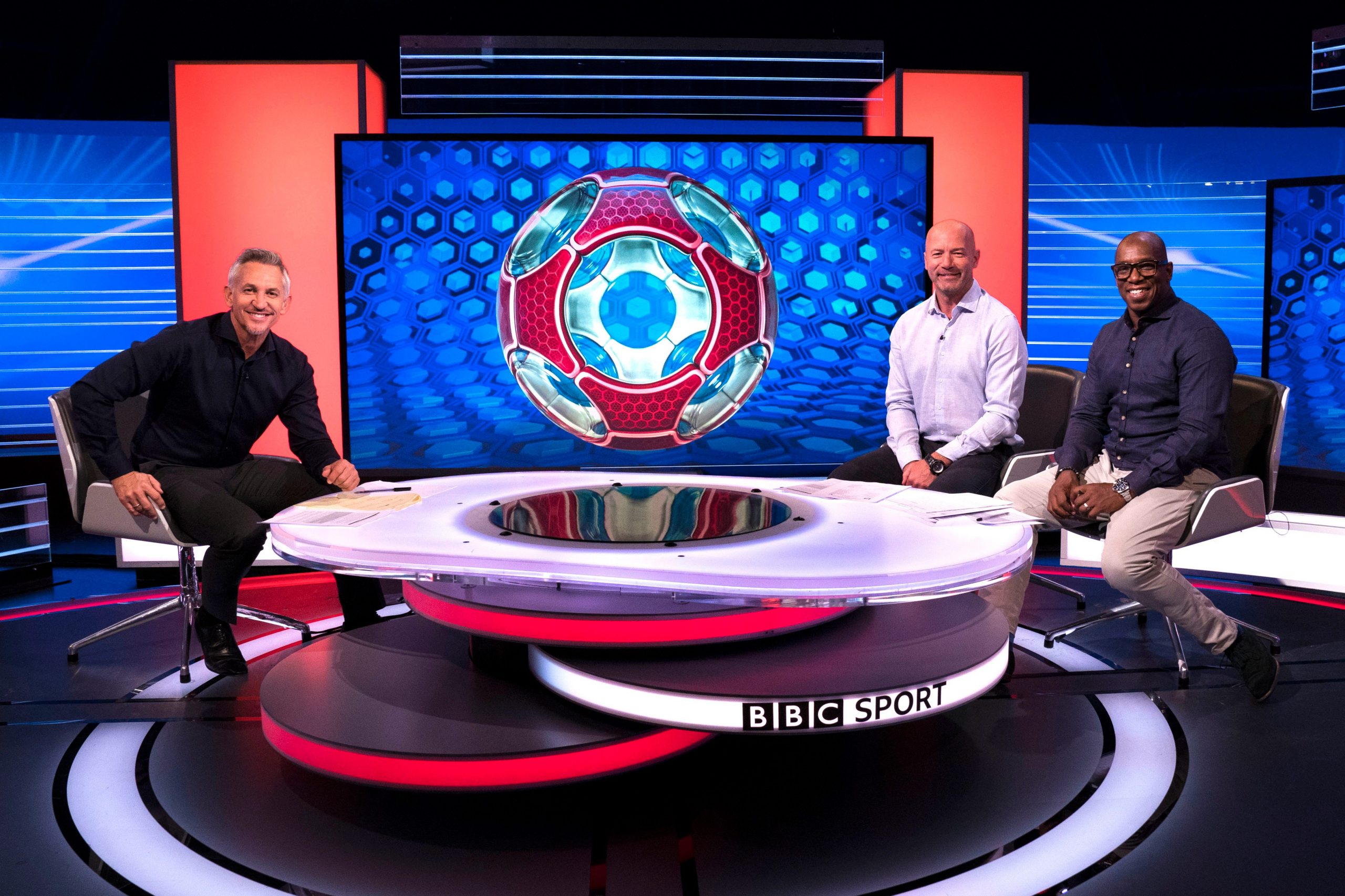 Match of The Day 2018/19,14-08-2018,Gary Lineker, Alan Shearer, Ian Wright,Picture shows: Gary Lineker, Alan Shearer, Ian Wright ,BBC ,Pete Dadds