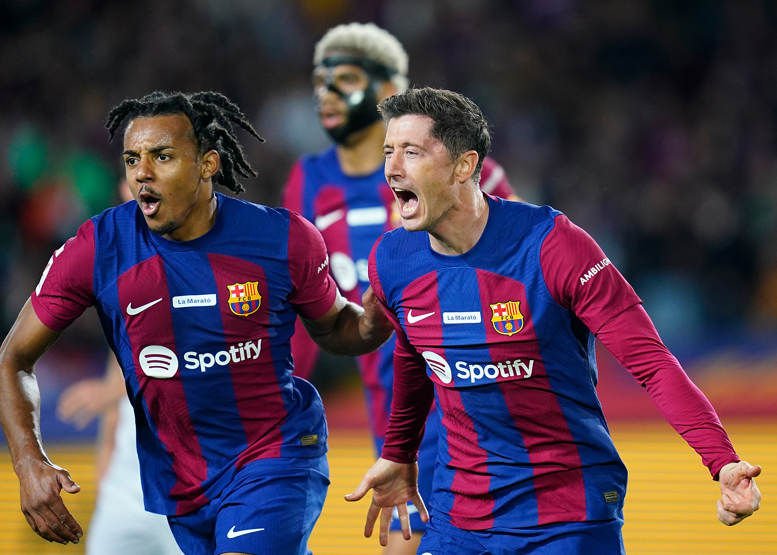 Robert Lewandowski of FC Barcelona celebrates his goal during the La Liga EA Sports match between FC Barcelona and Girona FC played at Lluis Companys Stadium on December 10, 2023 in Barcelona, Spain. (Photo by Sergio Ruiz / pressinphoto / Sipa USA)PHOTO)
2023.12.10 Barcelona
pilka nozna liga hiszpanska
FC Barcelona - Girona FC
Foto Sergio Ruiz/pressinphoto/SIPA USA/PressFocus
!!! POLAND ONLY !!!