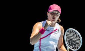 (240116) -- MELBOURNE, Jan. 16, 2024 (Xinhua) -- Iga Swiatek of Poland celebrates during the women's singles 1st round match between Iga Swiatek of Poland and Sofia Kenin of the United States at Australian Open tennis tournament in Melbourne, Australia, Jan. 16, 2024. (Photo by Hu Jingchen/Xinhua)

2024.01.16 Melbourne
tenis ziemny , turniej wielkoszlemowy
Australian Open
Foto Hu Jingchen/Xinhua/PressFocus

!!! POLAND ONLY !!!