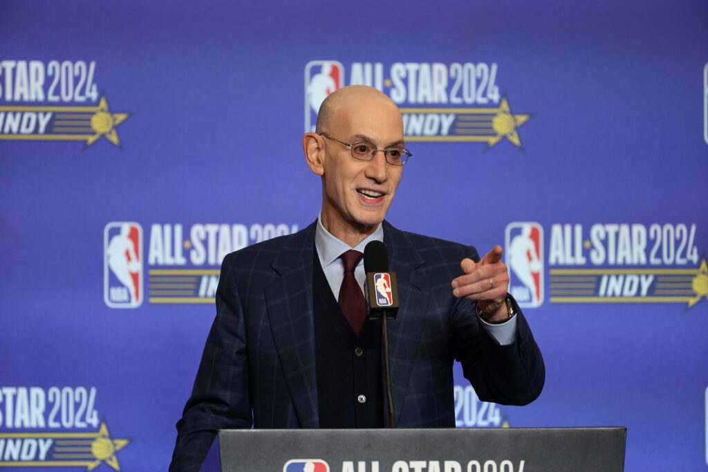 Feb 17, 2024; Indianapolis, IN, USA; NBA Commissioner Adam Silver talks to media during a press conference before NBA All Star Saturday Night at Lucas Oil Stadium. Mandatory Credit: Trevor Ruszkowski-USA TODAY Sports/Sipa USA
2024.02.17 Indianapolis
koszykowka mezczyzn amerykanska liga koszykowki NBA 
NBA: All Star Saturday Night
Foto Trevor Ruszkowski-USA TODAY Sports/SIPA USA/PressFocus

!!! POLAND ONLY !!!