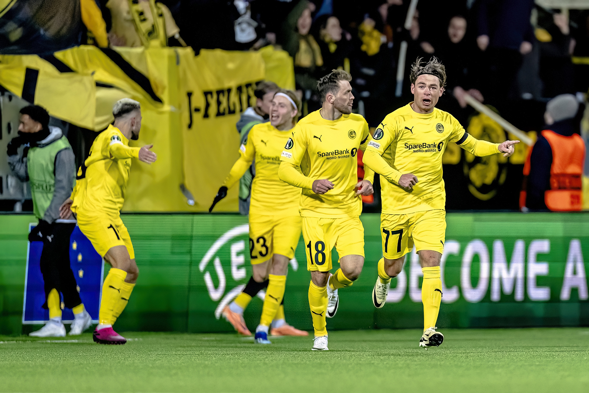 BODO, Norway, 22-02-2024, football, , Conference League Play-off 2nd leg, season 2023 / 2024,  during the match Bodo Glimt - Ajax, FK Bodo Glimt player Patrick Berg celebrating the goal (Photo by Pro Shots/Sipa USA)
2024.02.22 Bodo
pilka nozna liga konferencji Europy
SK Bodo Glimt - Ajax Amsterdam
Foto Pro Shots Photo Agency/SIPA USA/PressFocus

!!! POLAND ONLY !!!