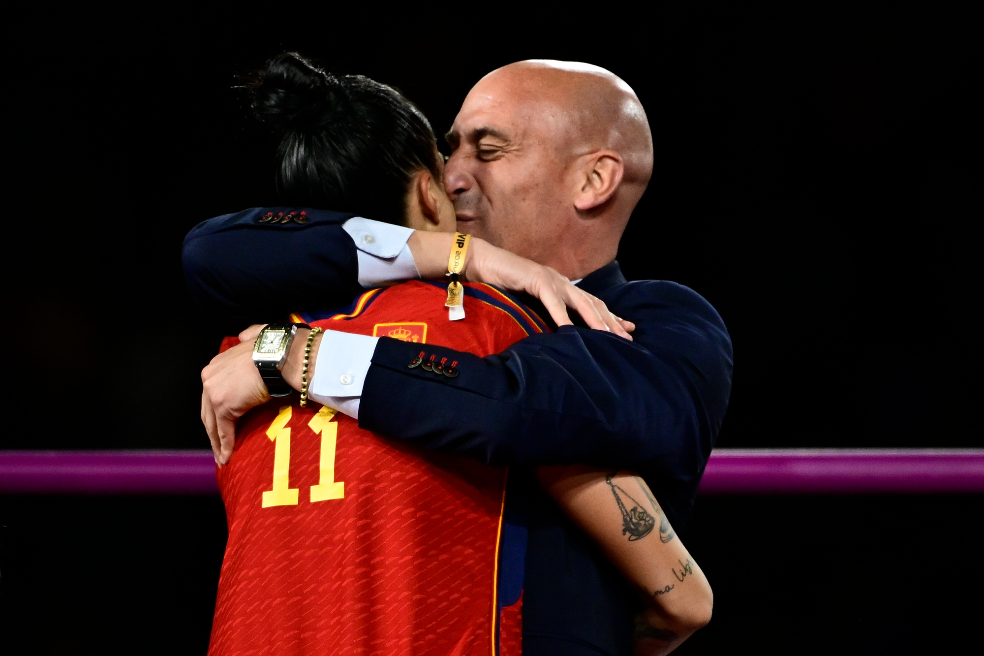 Sydney, Australia, August 20th 2023: Spanish Football Federation (RFEF) President Luis Rubiales kisses Jenni Hermoso after Spain win the FIFA Womens World Cup 2023 final football match between Spain and England at Stadium Australia in Sydney, Australia. (Richard Callis / SPP) (Photo by Richard Callis / SPP/Sipa USA)
2023.08.20 Sydney
pilka nozna mistrzostwa swiata kobiet
Final: Hiszpania - Anglia
Foto SPP/SIPA USA/PressFocus
!!! POLAND ONLY !!!