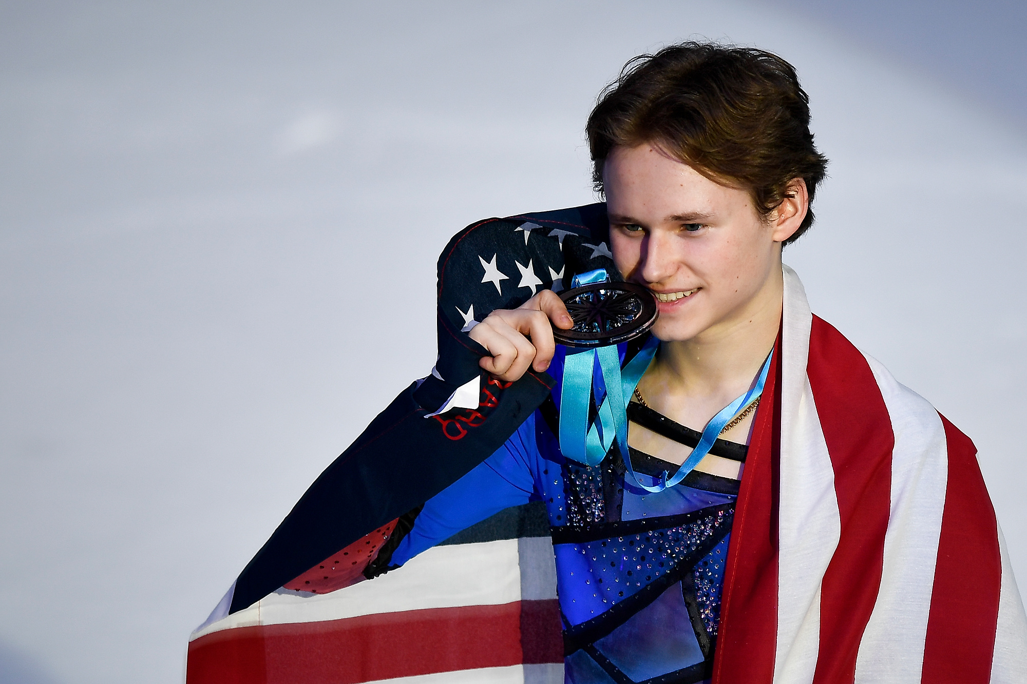 TURIN, ITALY - December 10, 2022: Ilia Malinin of USA celebrates in the Men&#039;s medal ceremony during day three of the ISU Grand Prix of Figure Skating Final. (Nicolo Campo/Sipa USA)
2022.12.10 Turyn
lyzwiarstwo figurowe
Final Grand Prix 2022
Foto Nicolo Campo/SIPA USA/PressFocus

!!! POLAND ONLY !!!