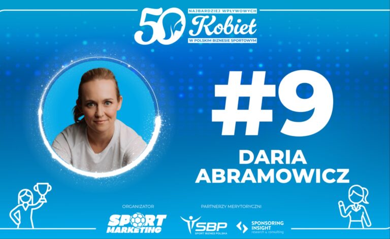 9. Daria Abramowicz – Ranking TOP50 Kobiet w Biznesie Sportowym