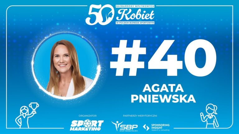 40. Agata Pniewska – Ranking TOP50 Kobiet w Biznesie Sportowym