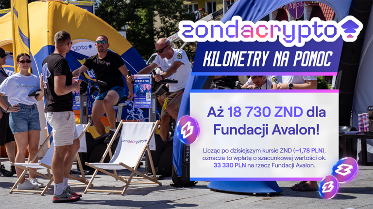Ponad 30 000 zł od zondacrypto w akcji „Kilometry na Pomoc” dla Fundacji Avalon