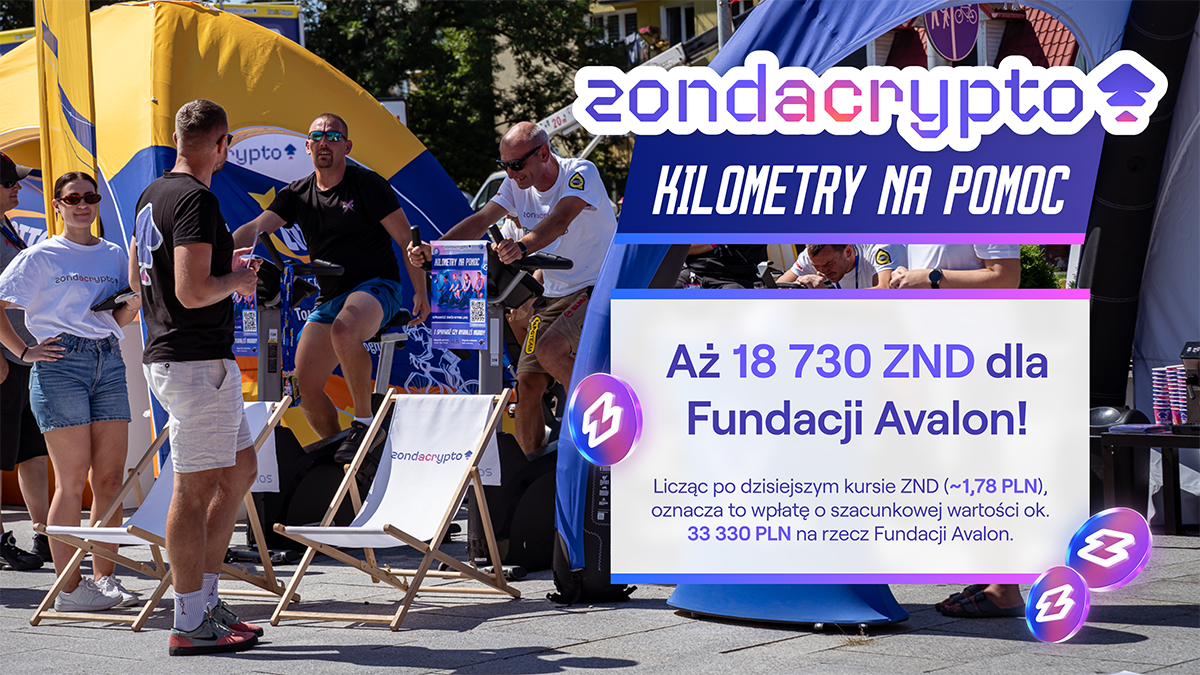 Ponad 30 000 zł od zondacrypto w akcji „Kilometry na Pomoc” dla Fundacji Avalon