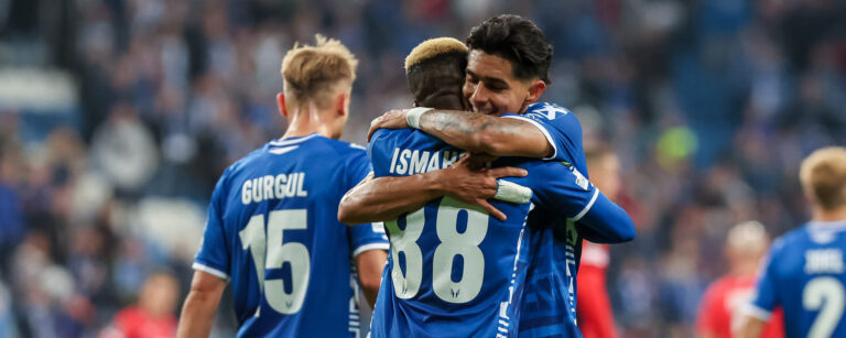 2025.10.02 Poznan
Pilka nozna UEFA Liga Konferencji Faza Ligowa
Lech Poznan - SK Rapid Wieden
N/z Taofeek Ismaheel gol radosc bramka Luis Palma
Foto Pawel Jaskolka / PressFocus

2025.10.02 Poznan
Football UEFA Conference League Matchday 1 Lech Poznan - SK Rapid
Credit: Pawel Jaskolka / PressFocus
