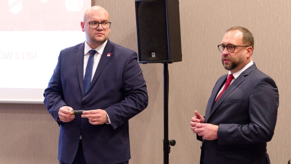 Marcin Animucki i Marcin Janicki, prezesi Ekstrakasy i Pierwszej Ligi