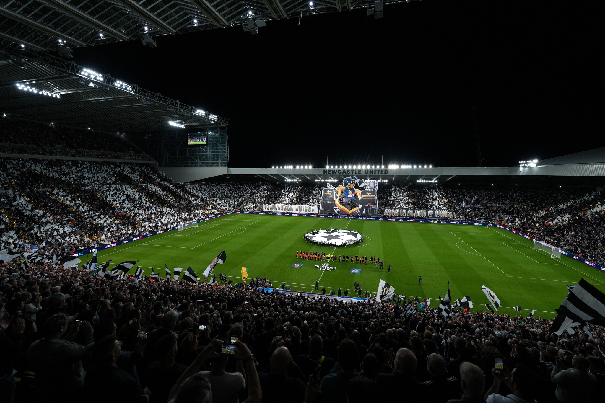 NEWCASTLE UPON TYNE, ENGLAND - SEPTEMBER 18: A general view during the UEFA Champions League 2025/26 League Phase MD1 match between Newcastle United FC and FC Barcelona at St James' Park on September 18, 2025 in Newcastle upon Tyne, England. (Photo by Newcastle United/Newcastle United via Getty Images)