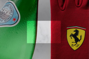 Ferrari x San Pellegrino: włoski plakat upamiętniający ich współpracę