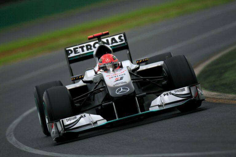 2010 Australian Grand Prix - Saturday Albert Park, Melbourne, Australia 27th March 2010. Michael Schumacher, Mercedes GP W01. Action. (Photo by Glenn Dunbar/LAT Images)