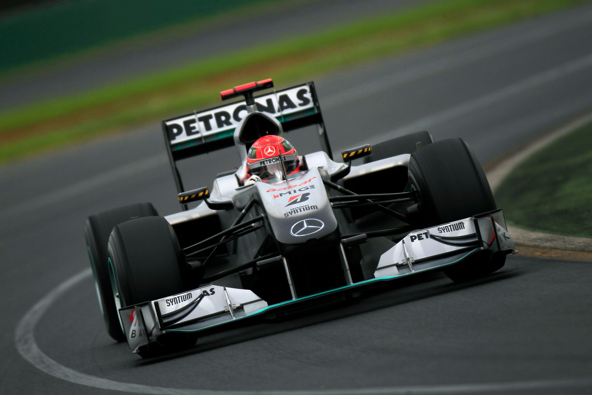 2010 Australian Grand Prix - Saturday Albert Park, Melbourne, Australia 27th March 2010. Michael Schumacher, Mercedes GP W01. Action. (Photo by Glenn Dunbar/LAT Images)