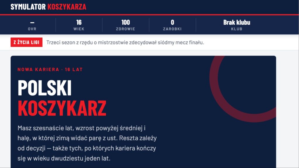 Polska Liga Koszykówki uruchomiła własny symulator kariery. Kibice mogą poprowadzić swój klub do mistrzostwa