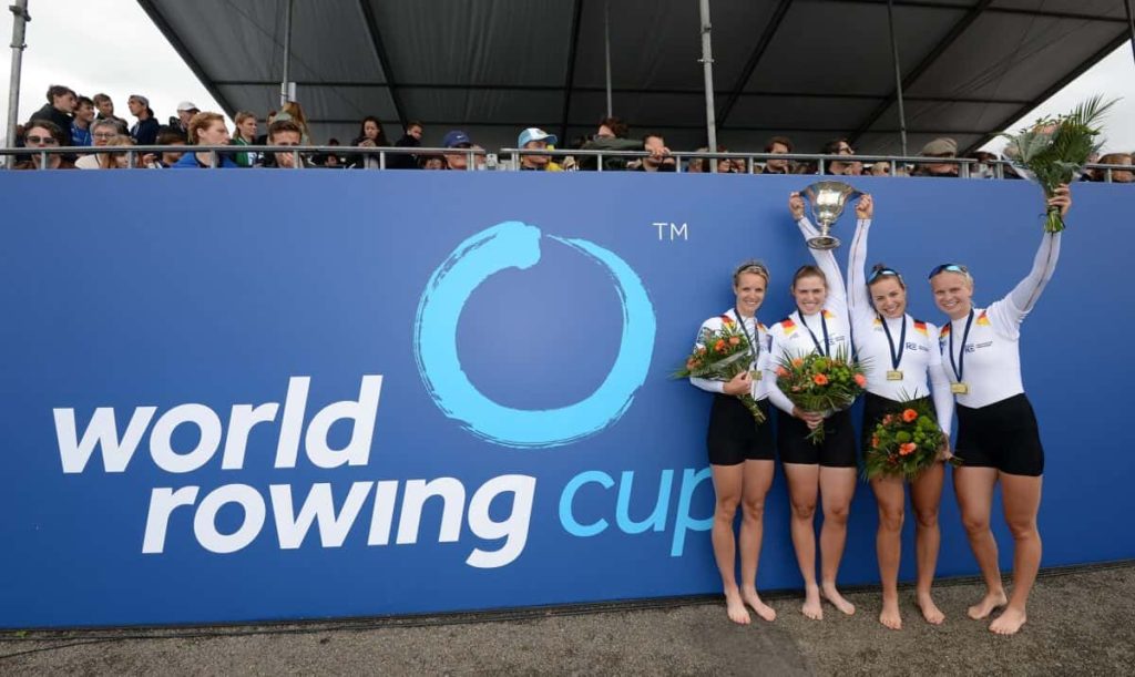 Daniela Schultze (b), Michaela Staelberg, Franziska Kampmann, Frieda Haemmerling (s), Germany, 2019 World Rowing Cup III, Rotterdam, Netherlands
